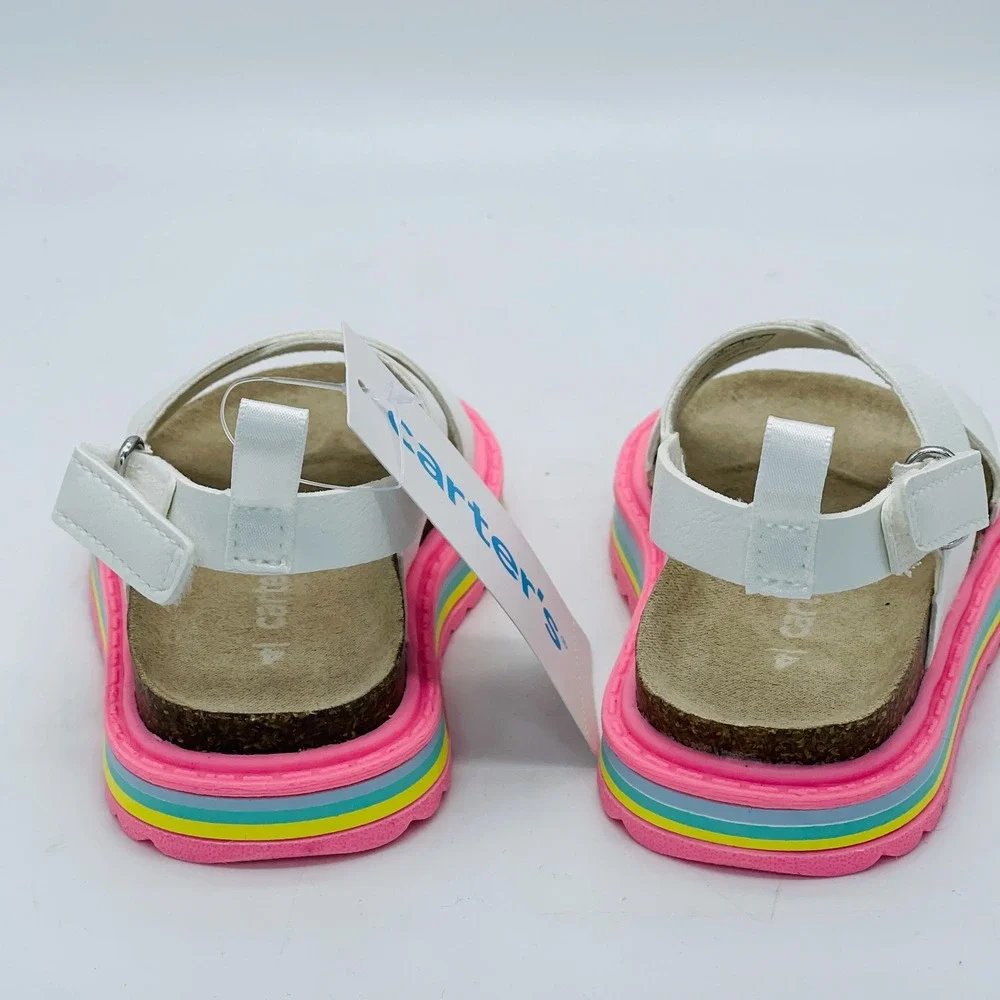 Carters Cindy Toddler Girls Rainbow Platform Sandals White Multi CS22L05B Size 7